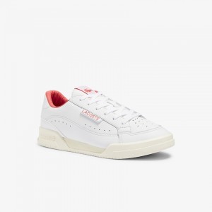 Tenis Lacoste Feminino Branco Bege Twin Serve Luxe Leather and Synthetic CB9-30403N0