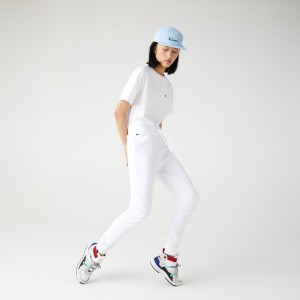 Calças De Treino Lacoste Feminino Branco SPORT Tennis Fleece TI8-43134R8