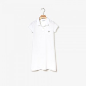 Vestido Lacoste Criança Branco Polo-Style Cotton MH4-31323C9