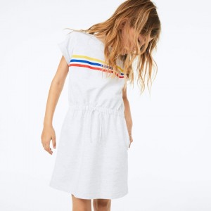 Vestido Lacoste Criança Cinzentas Tricolor Stripe Drop Shoulder ZG8-40214C6