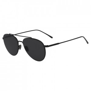 Óculos de Sol Lacoste Masculino Pretas Azuis Pilot Shape Metal Ultra-Thin EZ5-91849P3
