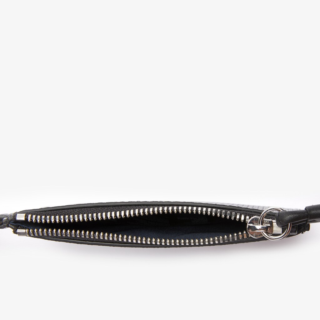 Acessorios Lacoste Feminino Pretas Chantaco Matte Piqué Leather Zip Badge Holder JN5-02440V5