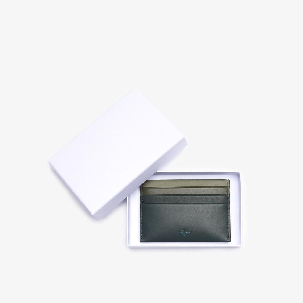 Acessorios Lacoste Masculino Verdes Escuro Fitzgerald Gradated Leather Card Holder YV9-99119E7