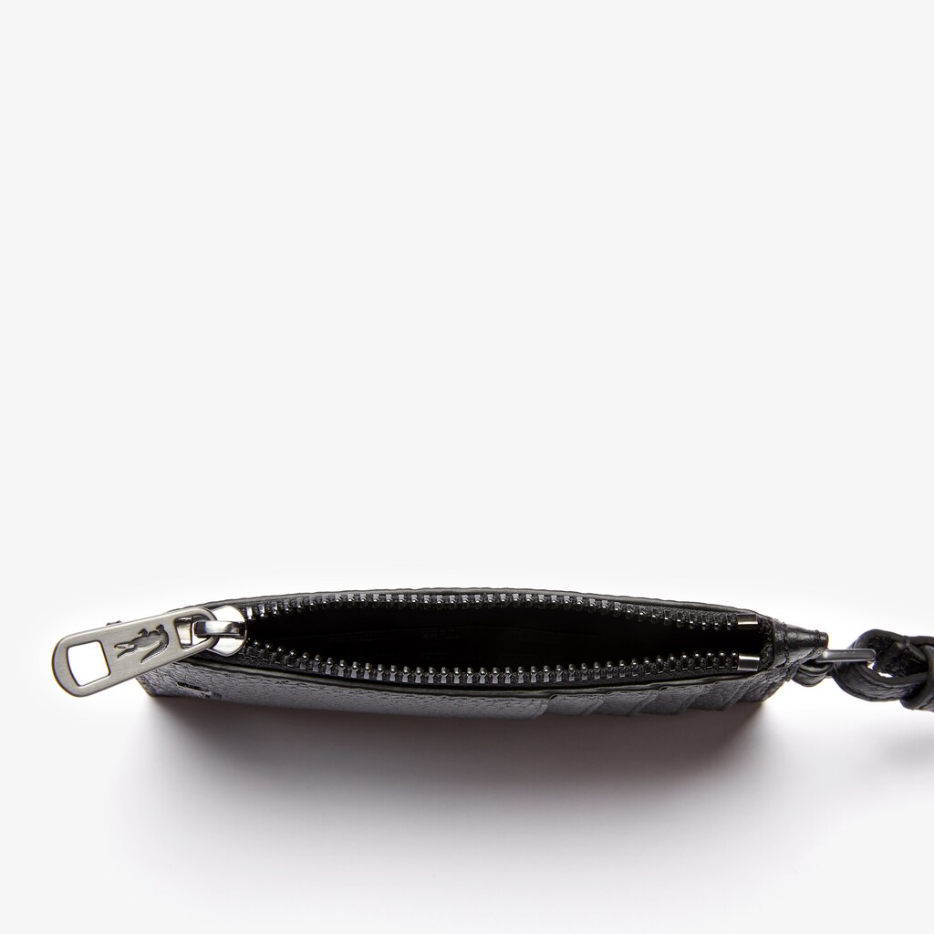 Acessorios Lacoste Masculino Pretas Soft Mate Full-Grain Leather Zippered Badge Holder WG2-56515I9