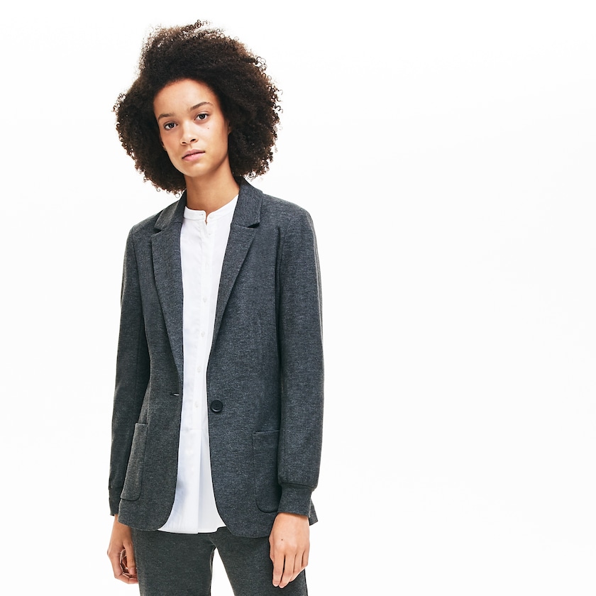 Blazers Lacoste Feminino Cinzentas Brushed-Knit AD4-32183A0