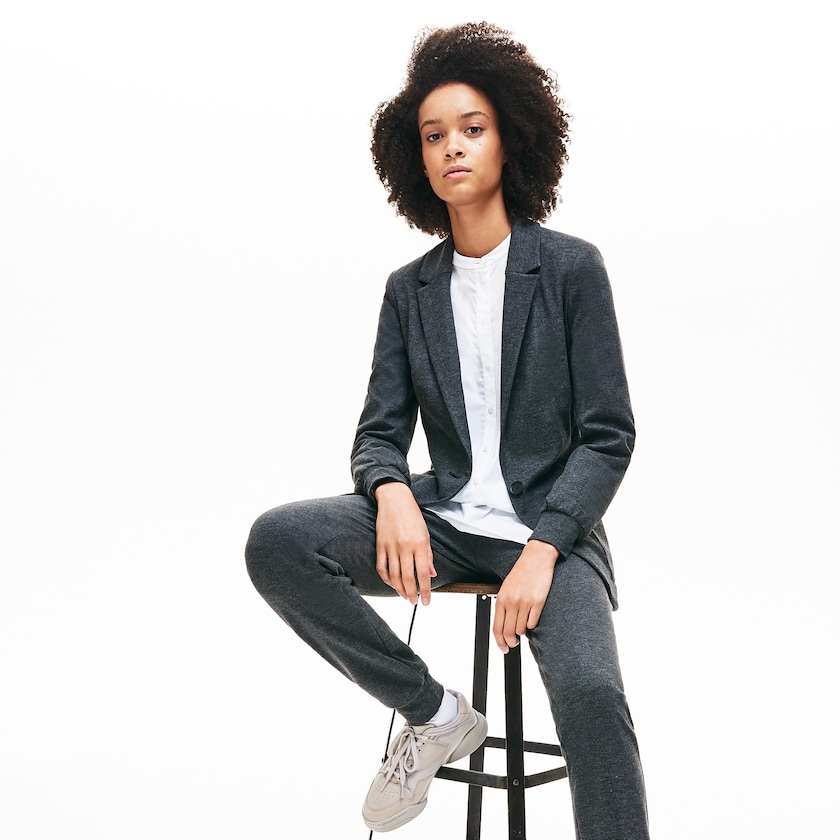 Blazers Lacoste Feminino Cinzentas Brushed-Knit AD4-32183A0