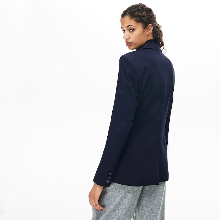 Blazers Lacoste Feminino Azul Marinho Azuis Fitted Stretch Cotton PY8-28822A4
