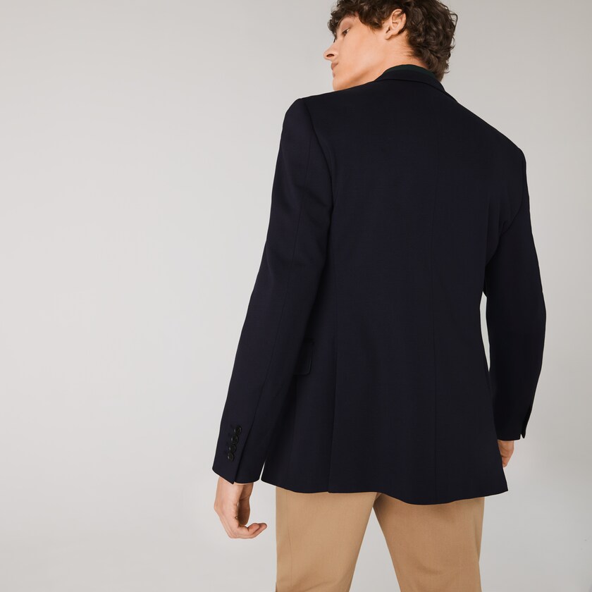 Blazers Lacoste Masculino Azul Marinho Azuis Stretch Buttoned Straight Fit AN7-55855H8