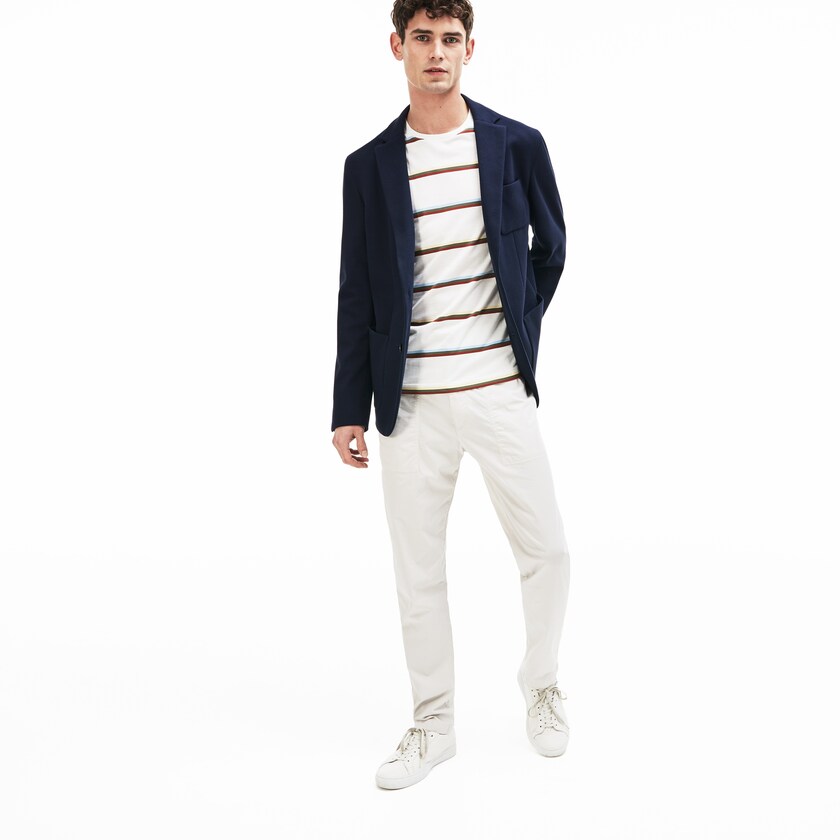 Blazers Lacoste Masculino Azul Marinho Azuis Stretch Cotton Jersey Piqué YU6-61976T6