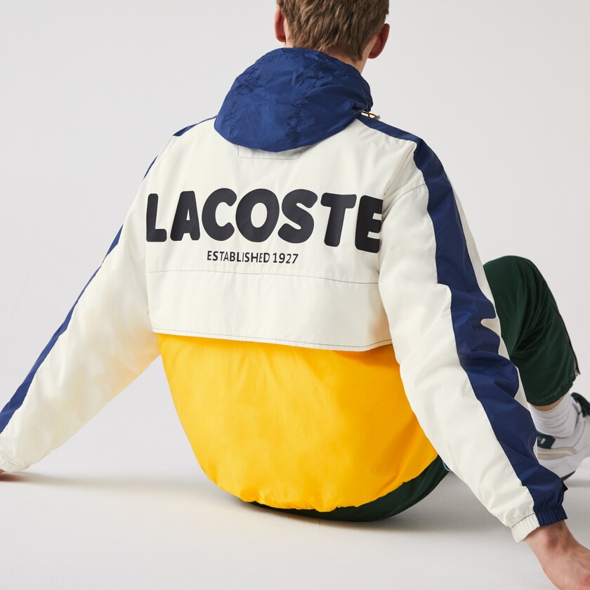 Blusão Lacoste Masculino Branco LIVE Hooded Zippered Colorblock FI2-81878Y5