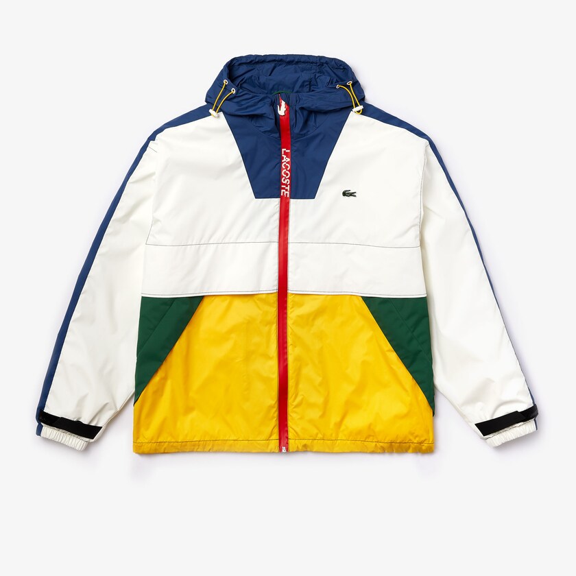 Blusão Lacoste Masculino Branco LIVE Hooded Zippered Colorblock FI2-81878Y5