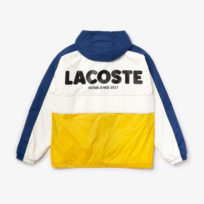 Blusão Lacoste Masculino Branco LIVE Hooded Zippered Colorblock FI2-81878Y5