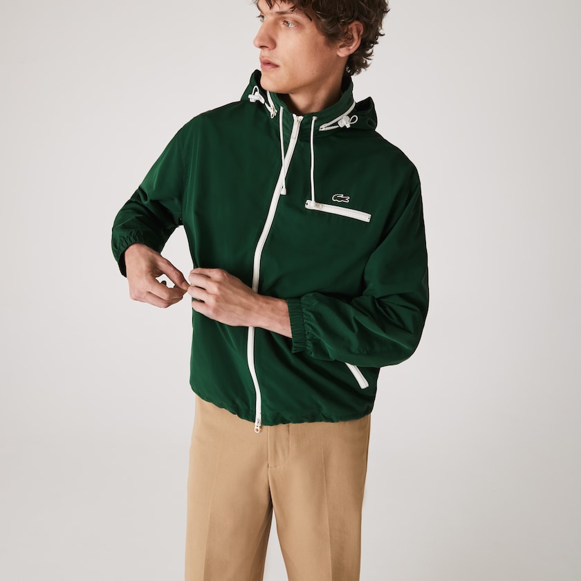 Blusão Lacoste Masculino Verdes Lightweight Water-Resistant Hooded HN8-77807I1