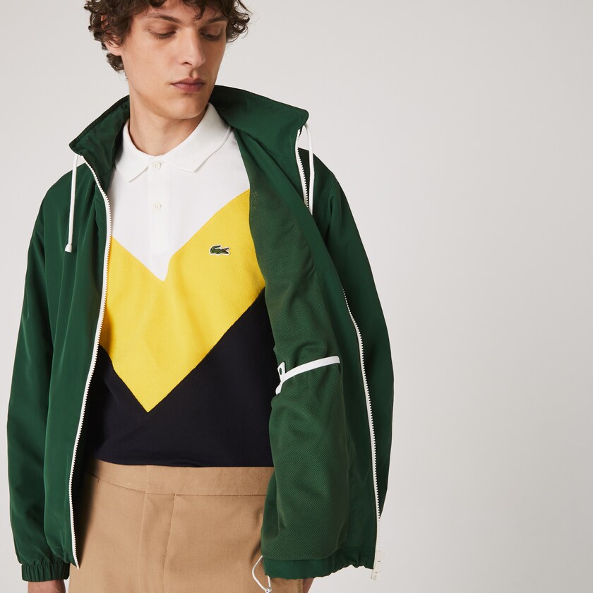 Blusão Lacoste Masculino Verdes Lightweight Water-Resistant Hooded HN8-77807I1