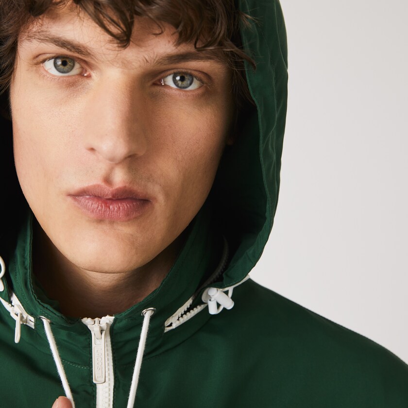 Blusão Lacoste Masculino Verdes Lightweight Water-Resistant Hooded HN8-77807I1
