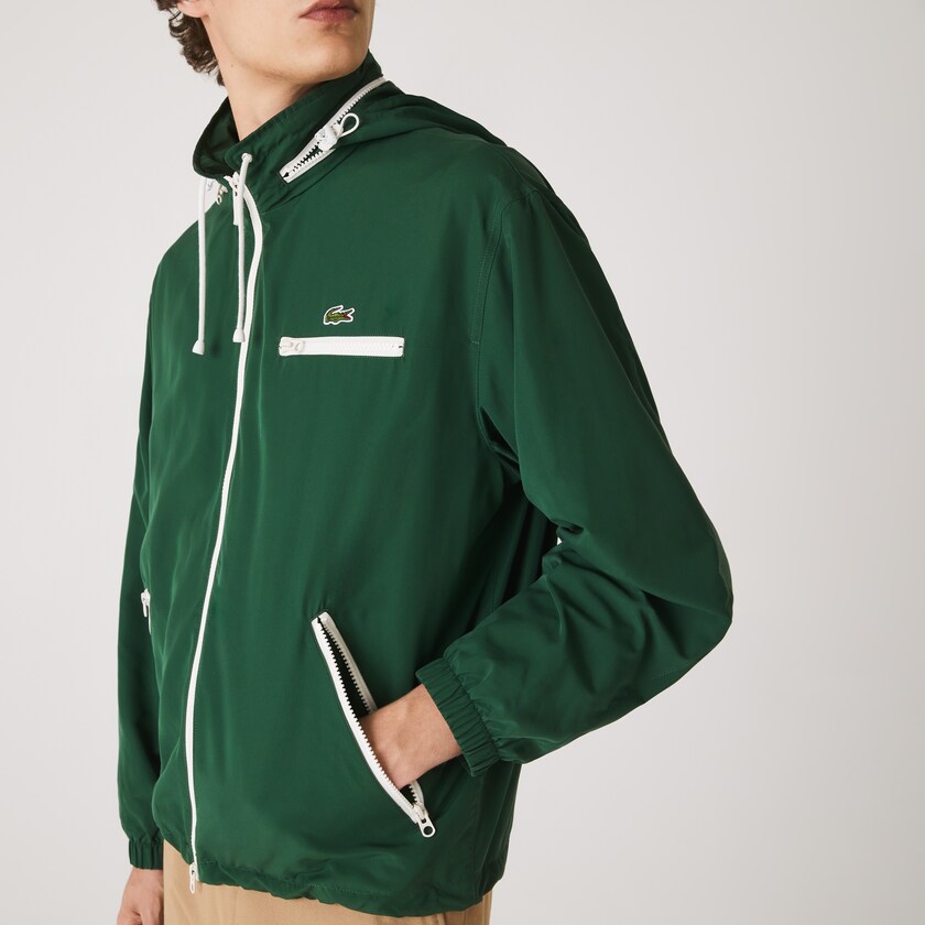 Blusão Lacoste Masculino Verdes Lightweight Water-Resistant Hooded HN8-77807I1