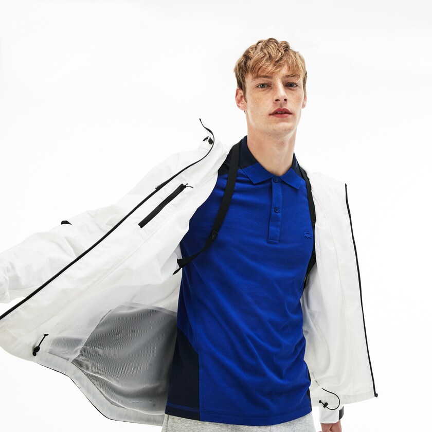 Blusão Lacoste Masculino Branco Pretas Motion Collapsible Colorblock VT3-96419K0