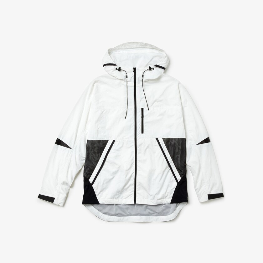 Blusão Lacoste Masculino Branco Pretas Motion Collapsible Colorblock VT3-96419K0
