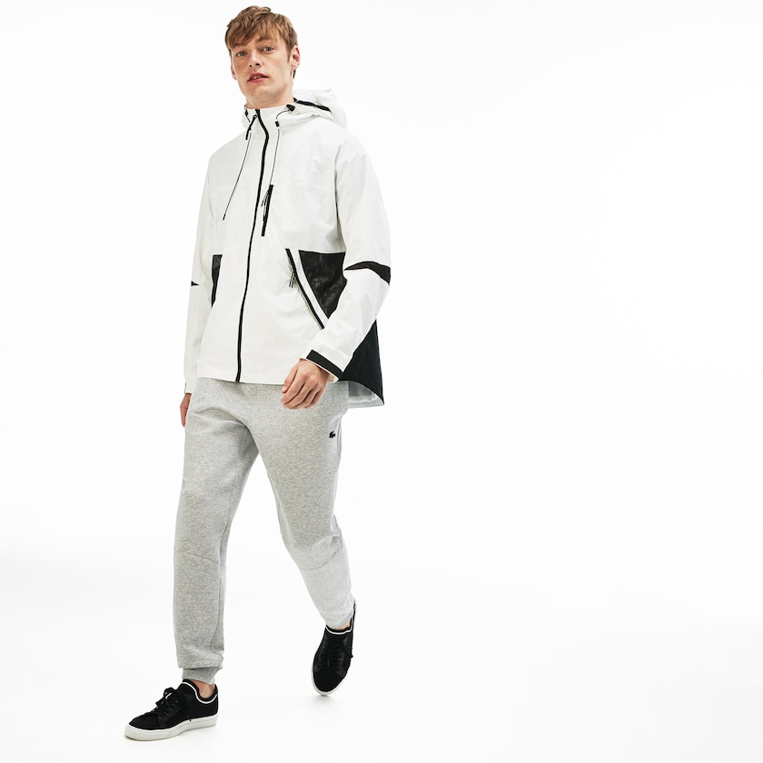 Blusão Lacoste Masculino Branco Pretas Motion Collapsible Colorblock VT3-96419K0