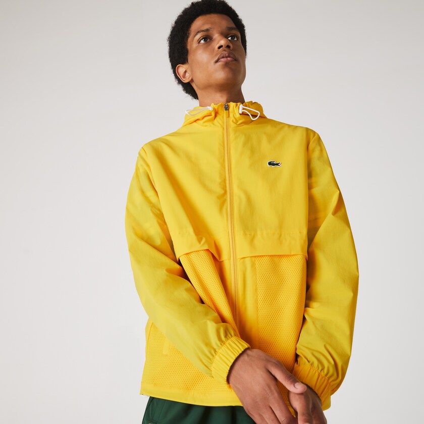 Blusão Lacoste Masculino Amarelas Branco SPORT Hooded Taffeta-Lined FB1-11771Y5