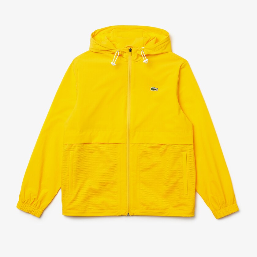 Blusão Lacoste Masculino Amarelas Branco SPORT Hooded Taffeta-Lined FB1-11771Y5