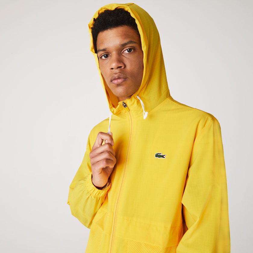 Blusão Lacoste Masculino Amarelas Branco SPORT Hooded Taffeta-Lined FB1-11771Y5