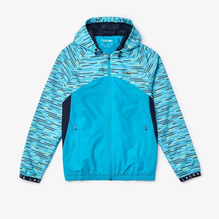 Blusão Lacoste Masculino Turquesa Azul Marinho Azuis Turquesa Amarelas Branco SPORT Hooded Tennis UQ3-06670E3