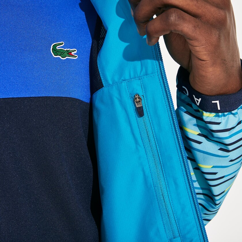 Blusão Lacoste Masculino Turquesa Azul Marinho Azuis Turquesa Amarelas Branco SPORT Hooded Tennis UQ3-06670E3
