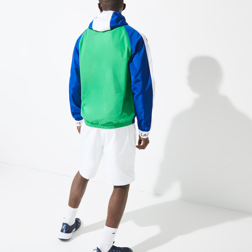 Blusão Lacoste Masculino Azuis Verdes Branco Azul Marinho Azuis SPORT Lightweight Colorblock Tennis GU3-72307H1