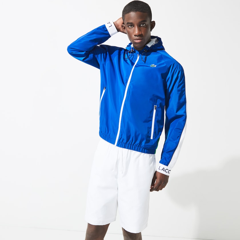 Blusão Lacoste Masculino Azuis Verdes Branco Azul Marinho Azuis SPORT Lightweight Colorblock Tennis GU3-72307H1
