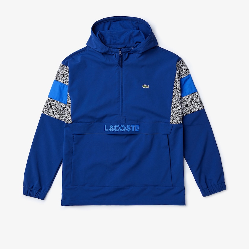 Blusão Lacoste Masculino Azul Marinho Azuis Pretas Branco Azuis SPORT Print-Blocked Performance RB5-19371M7