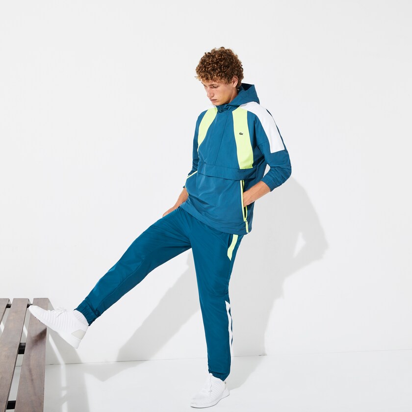 Blusão Lacoste Masculino Azuis Amarelas Branco SPORT Pullover AC2-30943D6