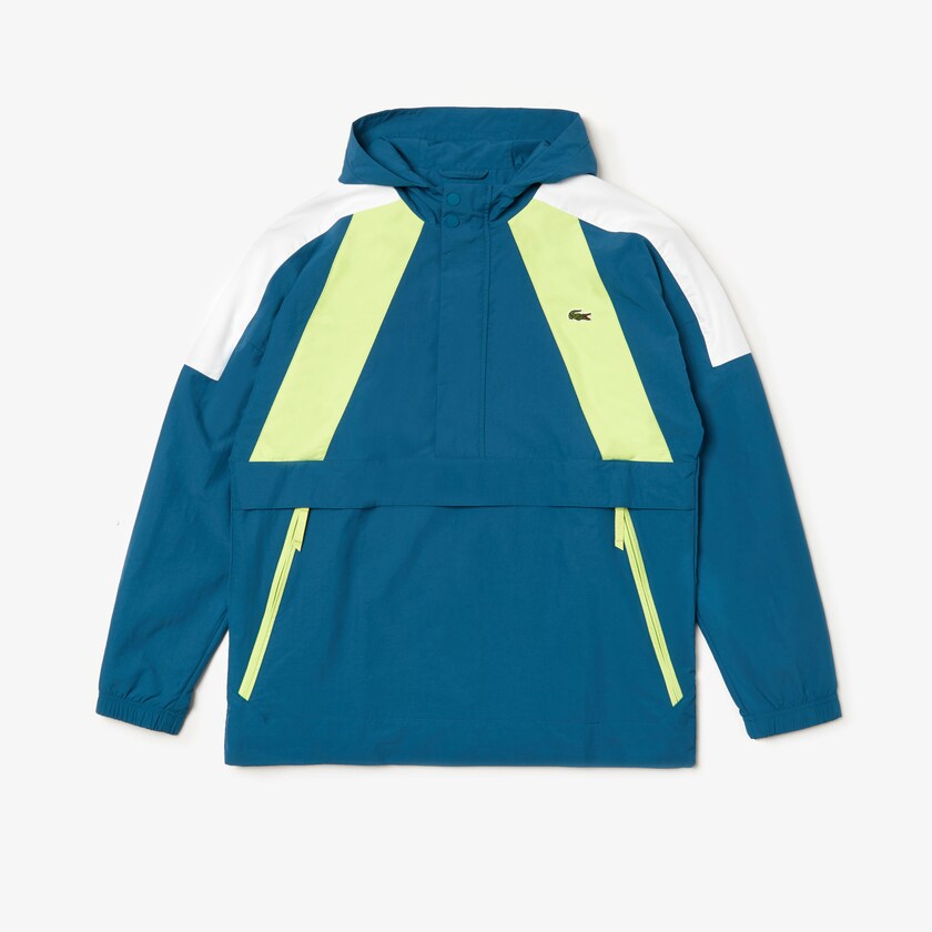 Blusão Lacoste Masculino Azuis Amarelas Branco SPORT Pullover AC2-30943D6
