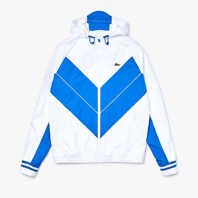 Blusão Lacoste Masculino Branco Azuis SPORT x Novak Djokovic Lightweight DI8-86428Q6