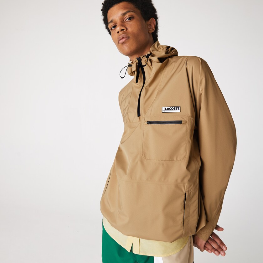 Blusão Lacoste Masculino Bege Water-Resistant Hooded SP9-14101G0