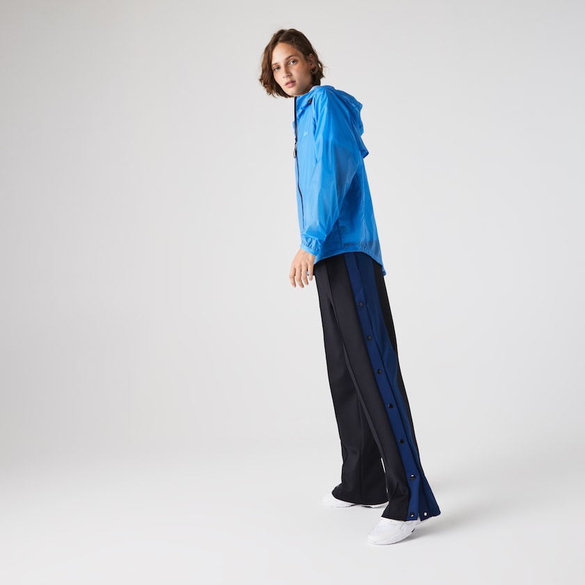 Blusão Lacoste Feminino Azuis Azul Marinho Azuis Zippered Lightweight Transparent Hooded WG3-70317R1