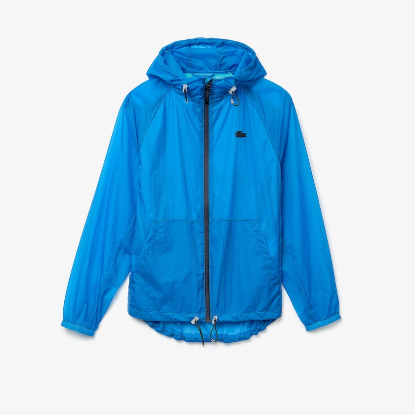 Blusão Lacoste Feminino Azuis Azul Marinho Azuis Zippered Lightweight Transparent Hooded WG3-70317R1