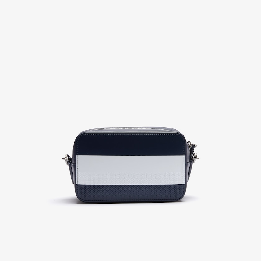 Bolsa Tiracolo Lacoste Feminino Azul Marinho Branco Vermelhas Chantaco Colorblock Piqué Leather ZQ7-71897O7