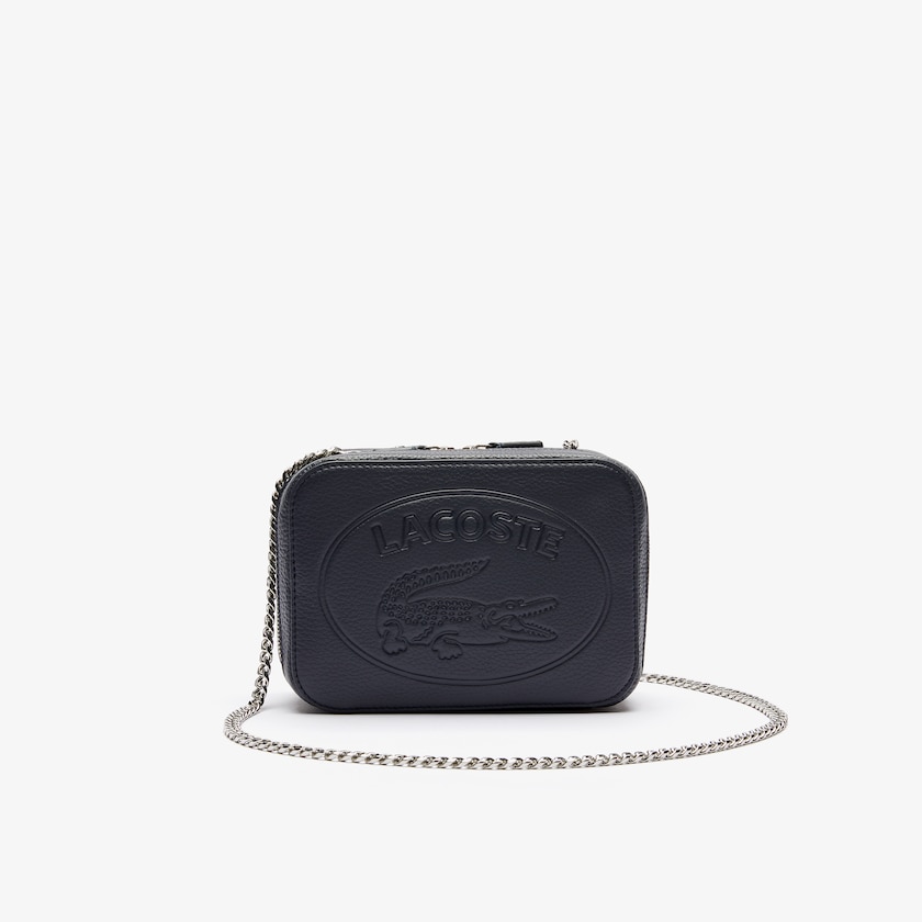Bolsa Tiracolo Lacoste Feminino Azul Marinho Croco Crew Grained Leather Zip JN7-98509D9