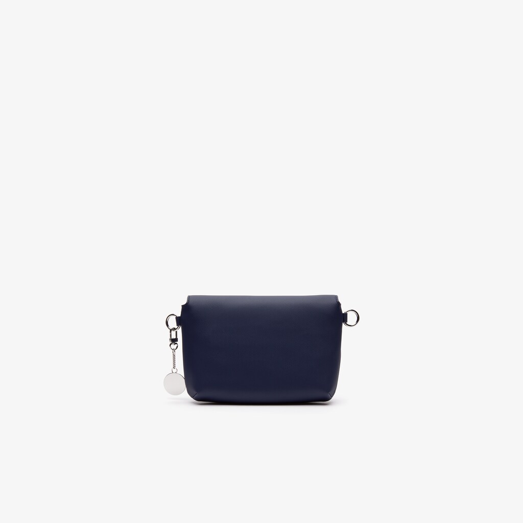 Bolsa Tiracolo Lacoste Feminino Azul Marinho Daily Classic Coated Piqué Canvas Flap AB4-43594M4