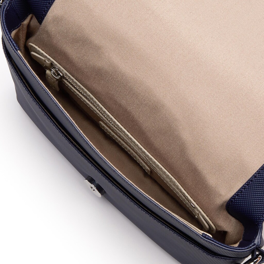 Bolsa Tiracolo Lacoste Feminino Azul Marinho Daily Classic Coated Piqué Canvas Flap AB4-43594M4