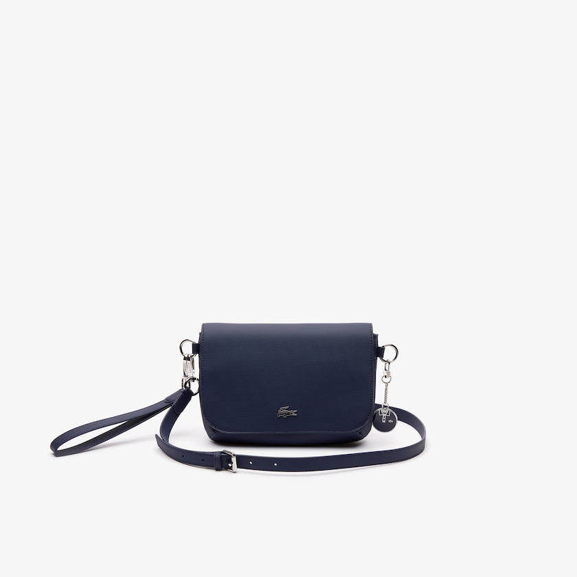 Bolsa Tiracolo Lacoste Feminino Azul Marinho Daily Classic Coated Piqué Canvas Flap AB4-43594M4