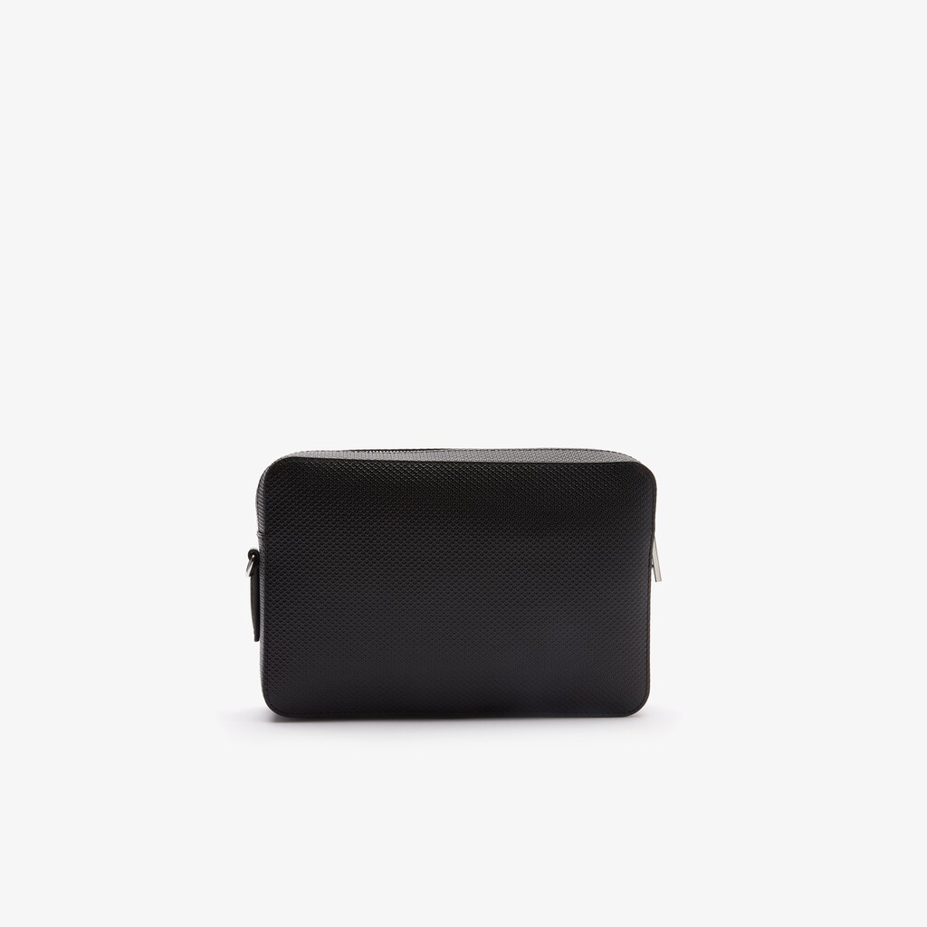 Bolsas Lacoste Feminino Pretas Chantaco Detachable-Strap Premium Piqué Leather Bag MJ5-63556W5