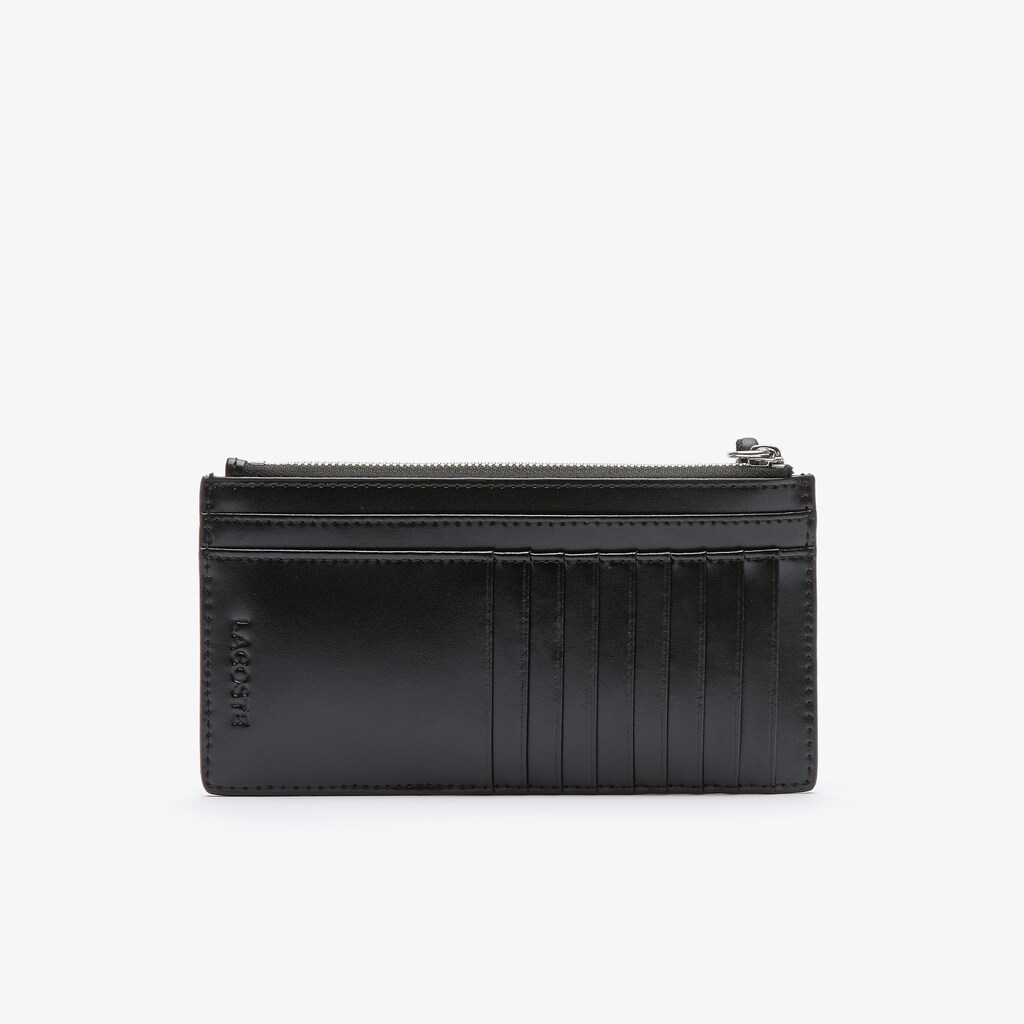 Bolsas Lacoste Feminino Pretas Chantaco Large Piqué Leather Zip Cardholder XP4-20212N8