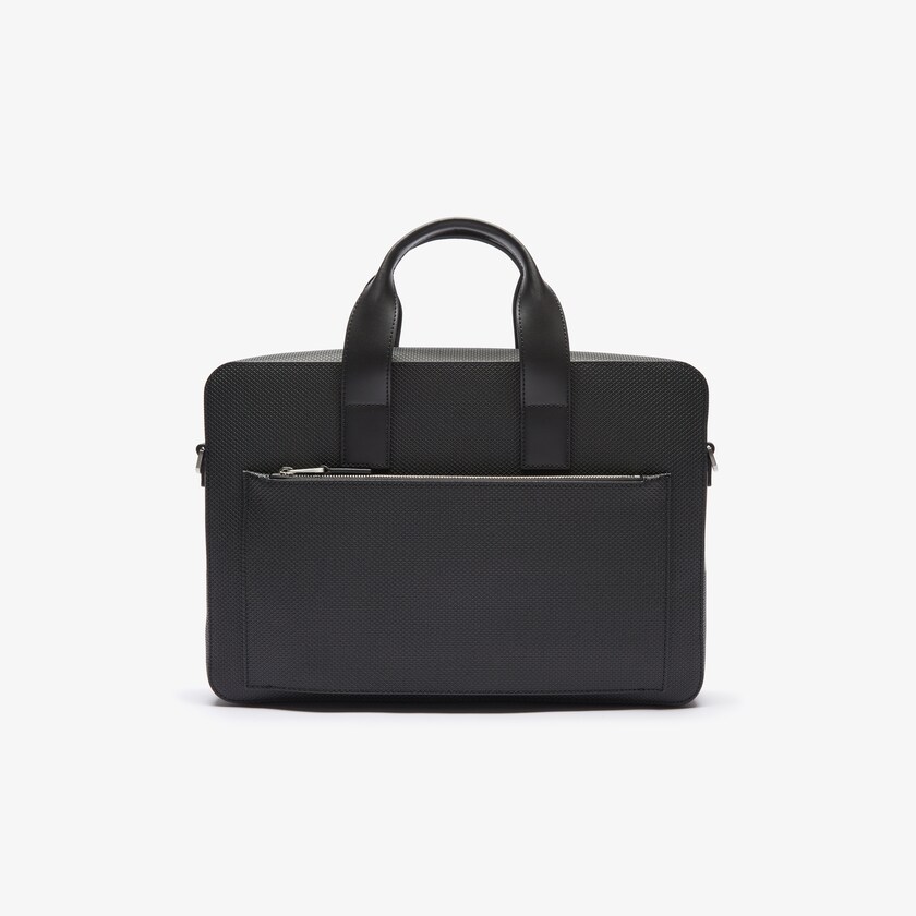 Bolsas Lacoste Masculino Pretas Chantaco Matte Piqué Leather Computer Bag OV7-97069B6