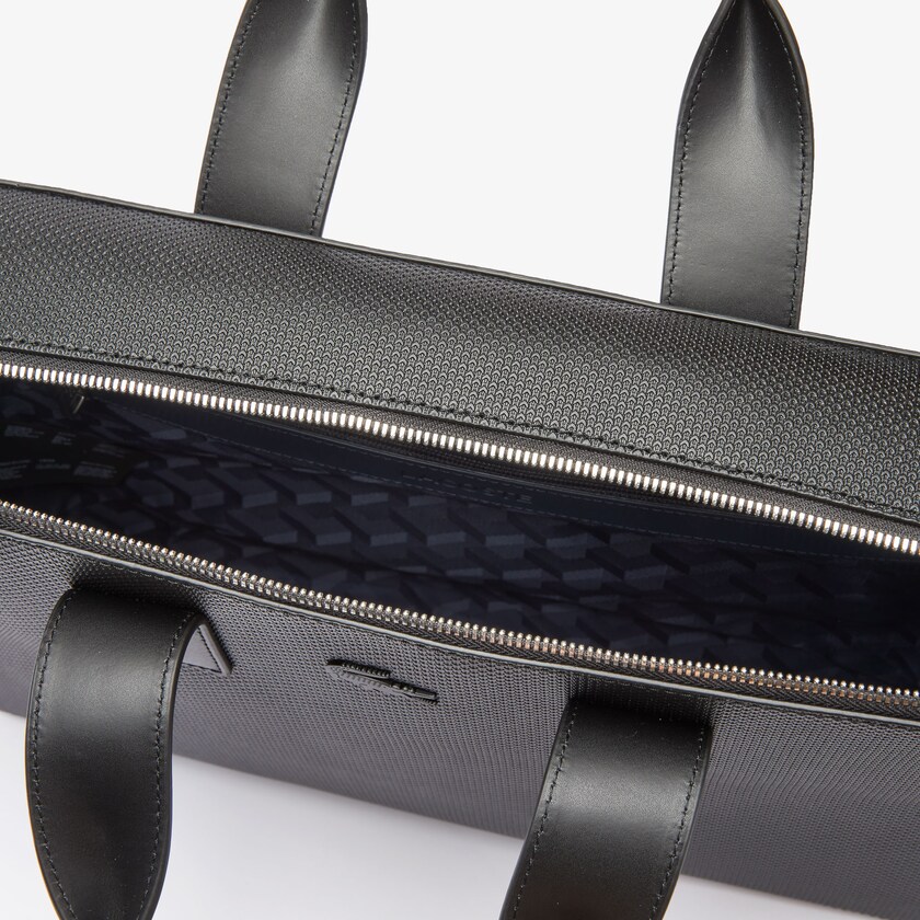 Bolsas Lacoste Masculino Pretas Chantaco Matte Piqué Leather Computer Bag OV7-97069B6