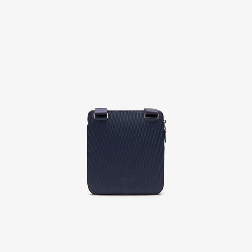 Bolsas Lacoste Masculino Azul Marinho Chantaco Matte Piqué Leather Flat Zip Bag VN1-07550Z8