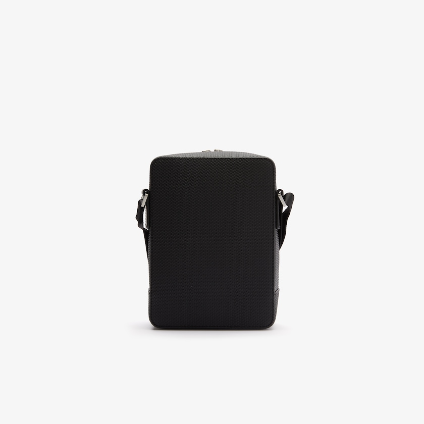 Bolsas Lacoste Masculino Pretas Chantaco Matte Stitched Leather Vertical Camera Bag DX5-55925L5