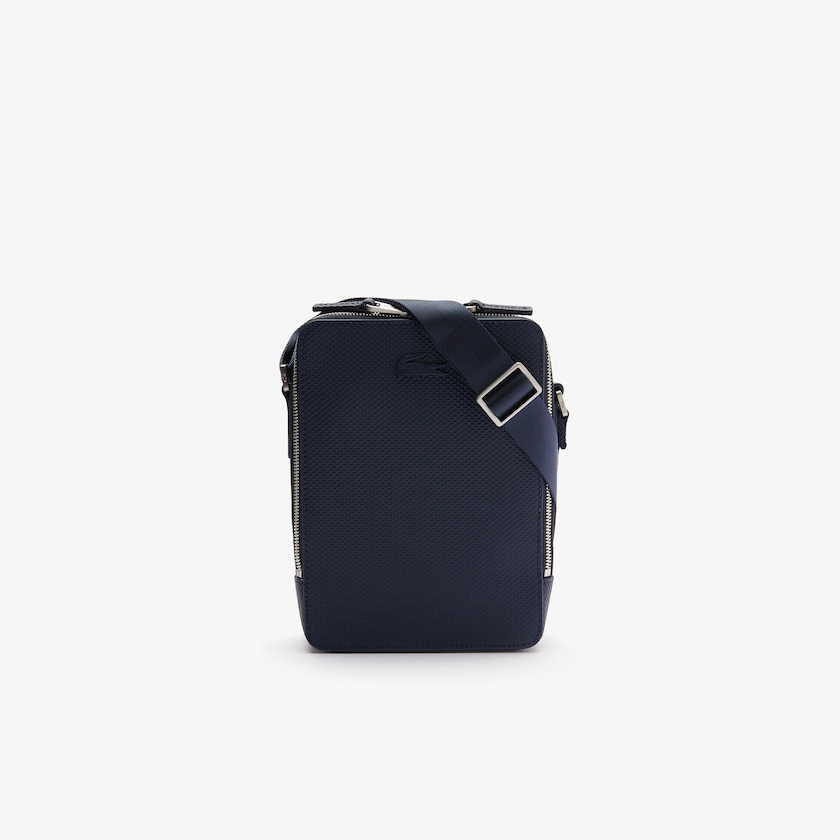 Bolsas Lacoste Masculino Azul Marinho Chantaco Matte Stitched Leather Vertical Camera Bag UI5-97249E0