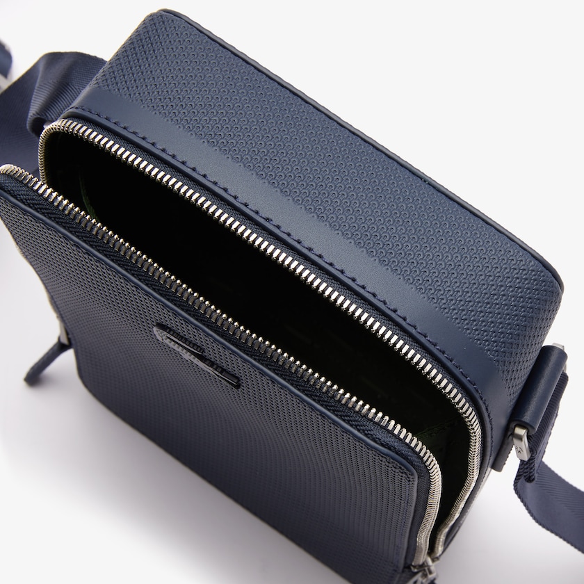 Bolsas Lacoste Masculino Azul Marinho Chantaco Matte Stitched Leather Vertical Camera Bag UI5-97249E0